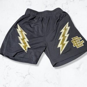 Eric Emanuel Black and Gold Lightning Shorts